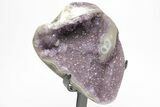 Sparkly, Amethyst Geode Section on Metal Stand #209043-2